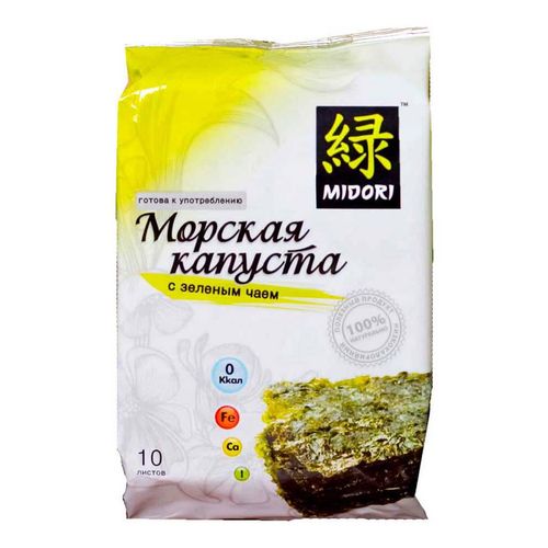 Морская капуста Midori обжаренная с зеленым чаем листы 5 г