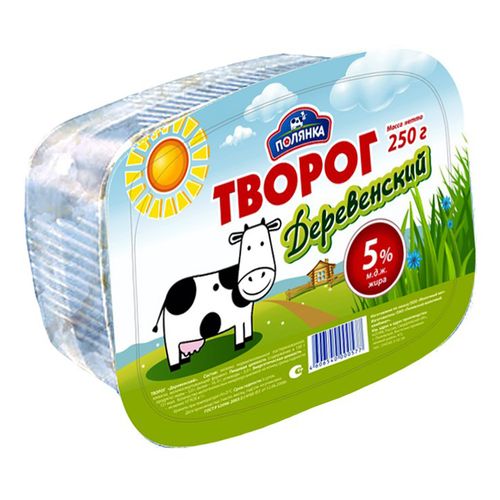 Творог зерненый Полевское Деревенский 5% БЗМЖ 250 г - купить с ...