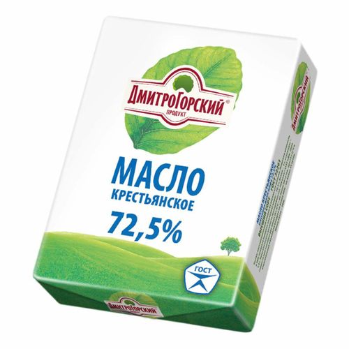 Сладкосливочное масло Дмитрогорский продукт Крестьянское 72,5% БЗМЖ 180 г