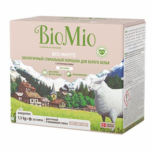 Стиральный порошок Bio Mio Bio-White для белого белья 1,5 кг