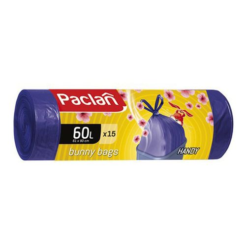 Мешки для мусора Paclan Bunny Bags Aroma фиолетовые 60 л 15 шт