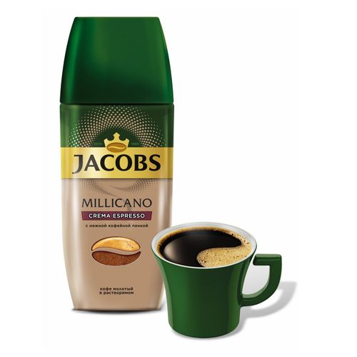 Кофе Jacobs Millicano Crema Espresso растворимый с добавлением молотого 95 г