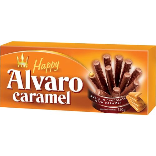 Трубочки Flis Happy Alvaro вафельные с карамелью в шоколаде 120 г