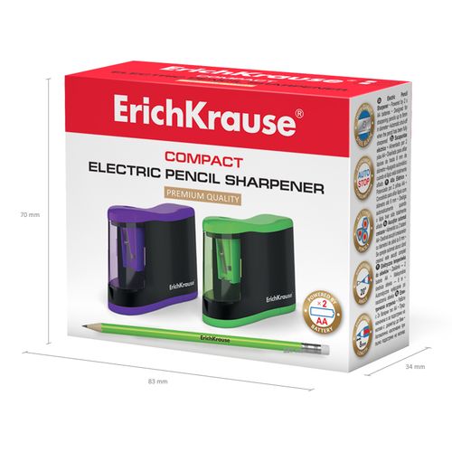 Точилка электрическая Erich Krause Compact с контейнером