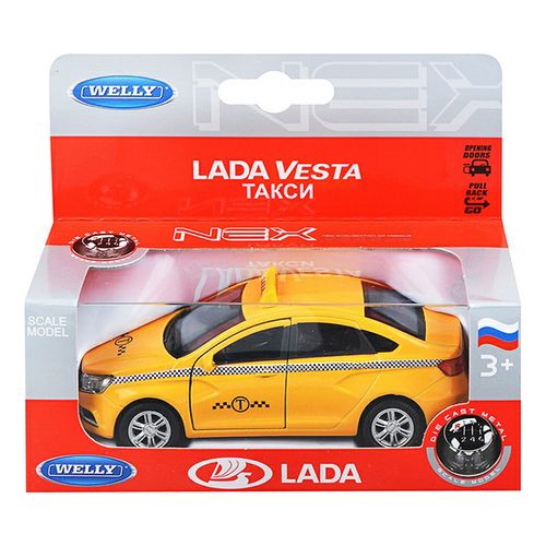 Машинка Welly Lada Vesta желтая 1:34-39