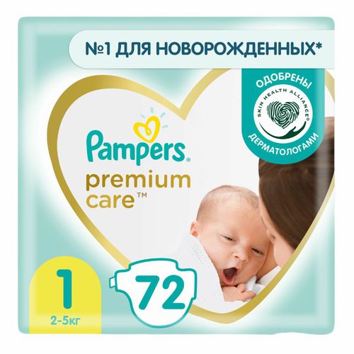 Подгузники Pampers Premium Care 1 (2-5 кг) 72 шт