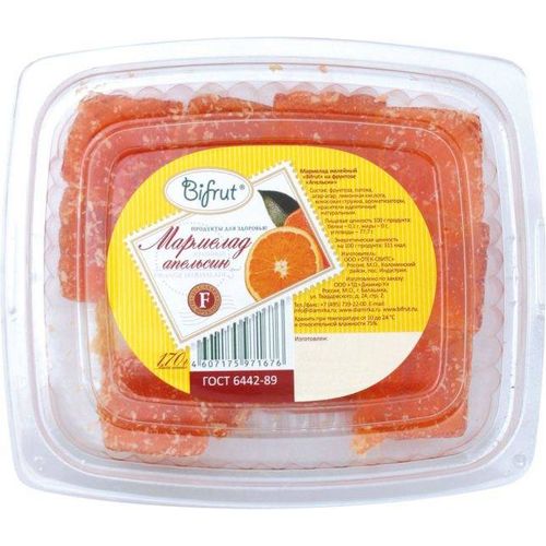 Мармелад Bifrut апельсин на фруктозе 170 г