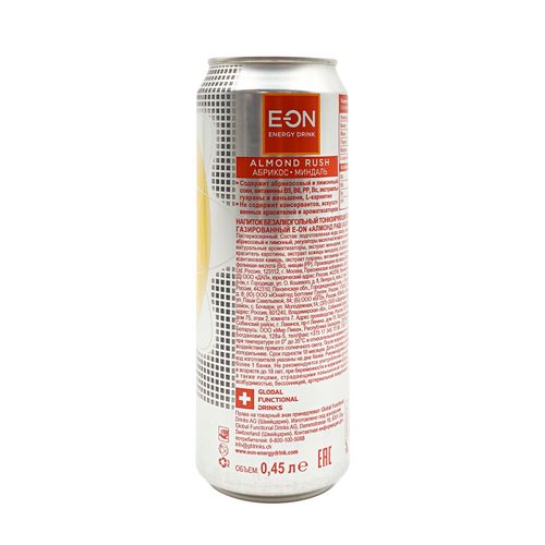 Энергетический напиток E-ON Almond Rush абрикос-миндаль безалкогольный газированный 450 мл