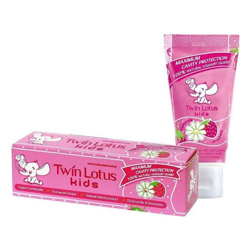 Зубная паста детская Twin Lotus Kids Клубника и ромашка от 3 до 10 лет 50 г