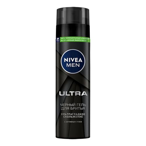 Гель для бритья Nivea Men Ultra с активным углем освежающий мужской 198 мл