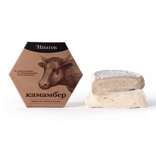 Сыр мягкий Ипатов Камамбер с белой плесенью 55% БЗМЖ 125 г
