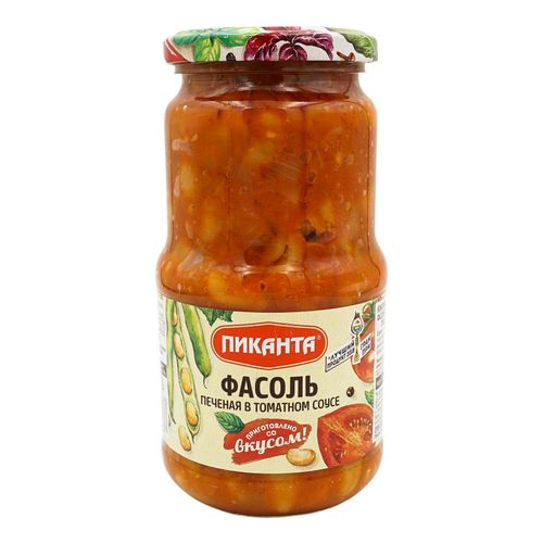 Фасоль Пиканта печеная в томатном соусе 530 г