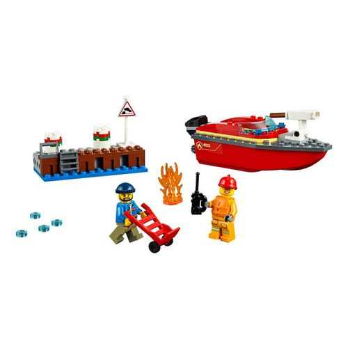 Пластмассовый конструктор Lego City Пожар в порту 97 деталей