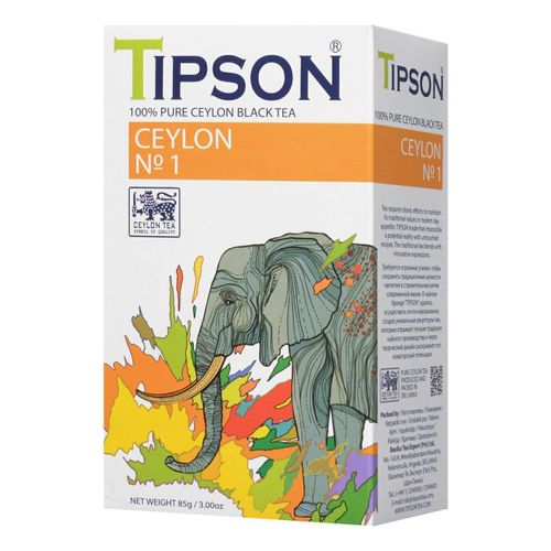 Подарочный набор Tipson Фиолетовый черный чай Ceylon № 1 с 3D открыткой-магнитом и салфеткой для дома 85 г