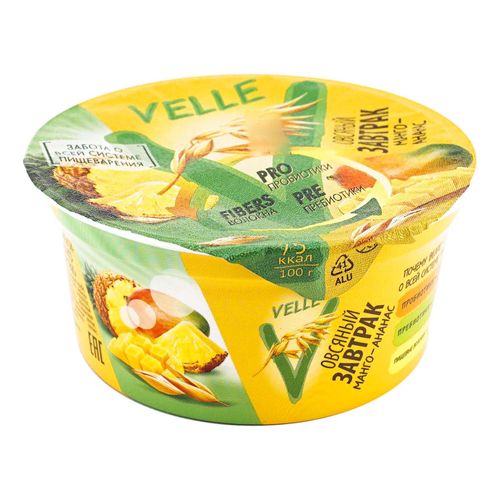 Продукт овсяный Velle манго-ананас 0,5% бзмж 175 г
