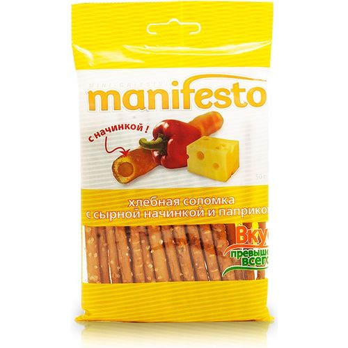 Соломка Manifesto с сырной начинкой и паприкой 50 г