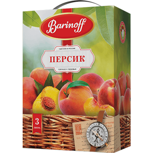 Напиток Barinoff сокосодержащий персик с мякотью 3 л