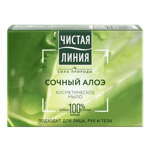 Косметическое мыло Чистая Линия Сочное алоэ антибактериальное 90 г
