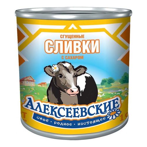 Сгущенные сливки Алексеевское с сахаром 19% БЗМЖ 360 г