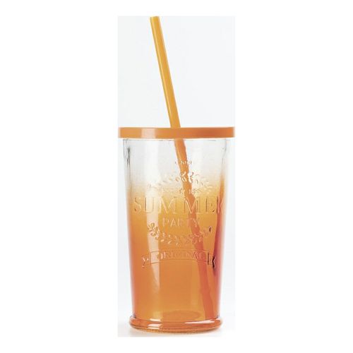 Стакан Summer для лимонада с крышкой стекло 450 мл в ассортименте (цвет по наличию)