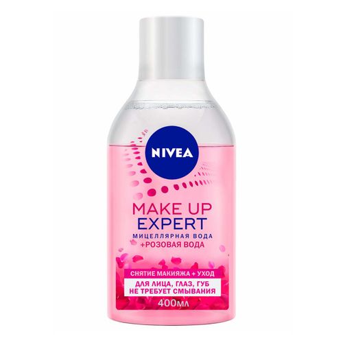 Мицеллярная вода + розовая вода для лица Nivea Make up Expert снятие макияжа 400 мл