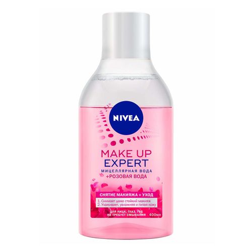 Мицеллярная вода + розовая вода для лица Nivea Make up Expert снятие макияжа 400 мл