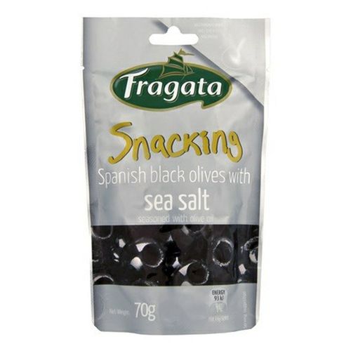 Маслины Fragata Snack'n черные с морской солью 70 г