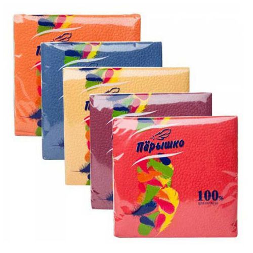 Салфетки бумажные Перышко Decor двухслойные цветные 50 шт