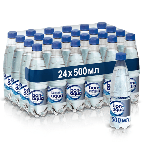 Вода питьевая BonAqua газированная столовая 500 мл х 24 шт