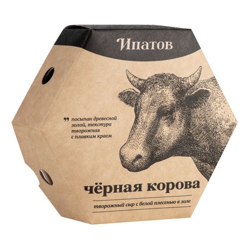 Сыр мягкий Ипатов Черная корова 55% БЗМЖ 125 г