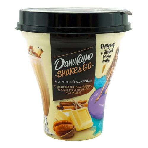 Йогурт питьевой Даниссимо Shake&Go с белым шоколадом пеканом и пряной корицей 5,2% БЗМЖ 260 г