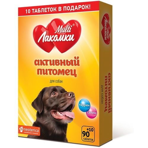 Кормовая добавка MultiЛакомки Активный питомец для собак 100 таблеток
