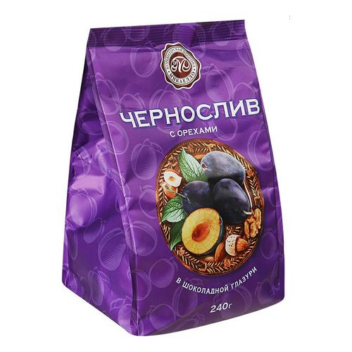 Конфеты Микаелло Чернослив с орехами в шоколадной глазури 240 г