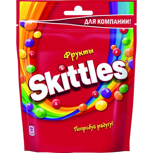 Жевательные драже Skittles Фрукты в разноцветной глазури 165 г