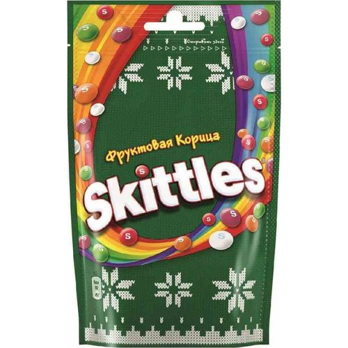 Жевательные драже Skittles Фруктовая корица в разноцветной глазури 100 г