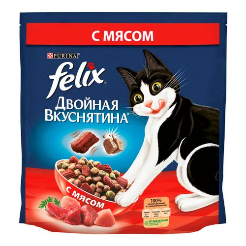 Сухой корм Felix с мясом повседневный для взрослых кошек 1,5 кг