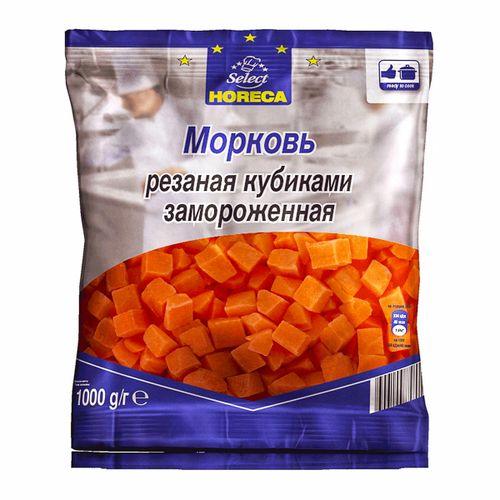 Морковь Horeca Select резаная кубиками замороженная 1 кг