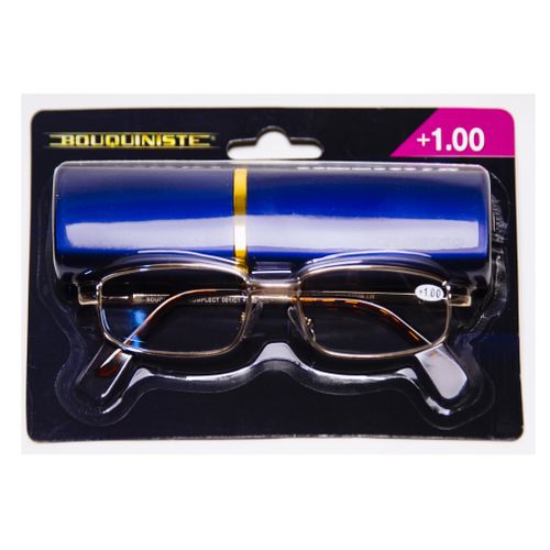 Комплект Bouquiniste 4 в 1 очки корригирующие для чтения +1,0 + футляр + салфетка из микрофибры + шнурок