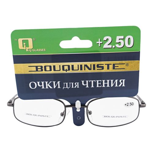 Комплект Bouquiniste 4 в 1 очки корригирующие для чтения +2,5 + футляр + салфетка из микрофибры + шнурок