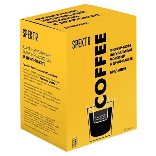 Кофе Spektr Бразилия натуральный обжаренный молотый 10 г x 10 шт
