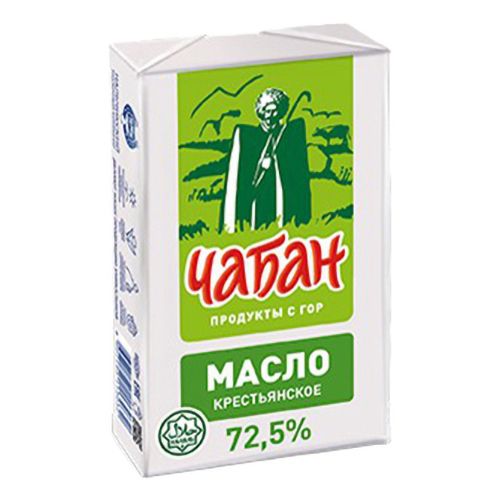 Сладкосливочное масло несоленое Чабан Крестьянское 72,5% БЗМЖ 180 г
