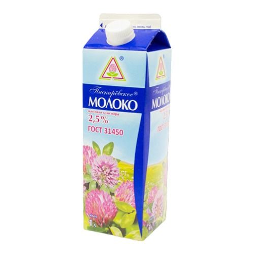 Молоко 2,5% пастеризованное 1 л Пискаревский МЗ БЗМЖ