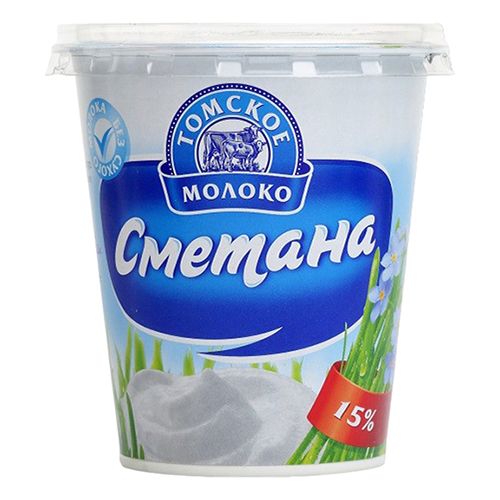 Сметана Томское Молоко 15% БЗМЖ 350 г