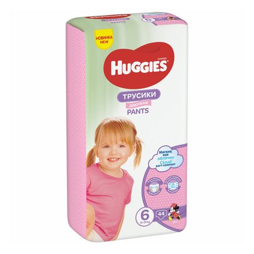 Подгузники-трусики Huggies для девочек р 6 15-25 кг 44 шт
