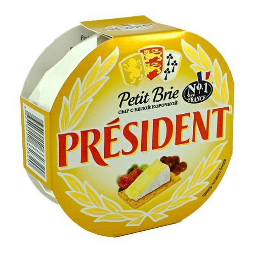Сыр мягкий President Petit Brie с белой плесенью 60% БЗМЖ 125 г