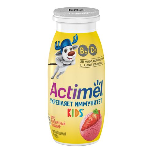 Кисломолочный продукт Actimel Клубничный пломбир 2,5% 100 мл