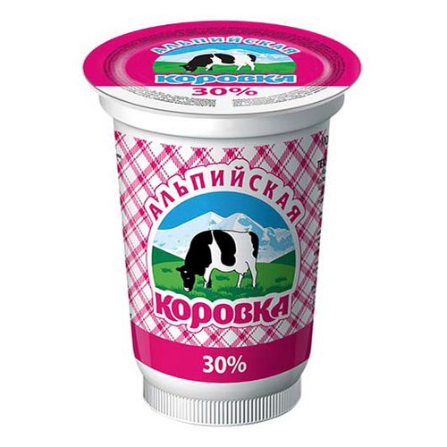 Сметанный продукт Альпийская Коровка 30% СЗМЖ 400 г