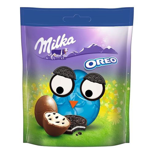 Шоколад Milka Яйцо с молочной начинкой с кусочками печенья Oreo 86 г