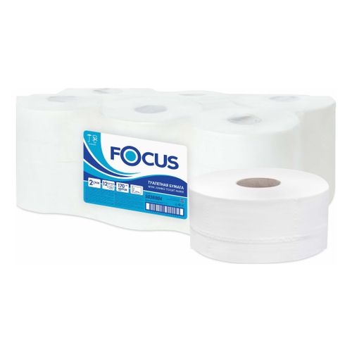 Туалетная бумага Focus двухслойная белая 170 м 12 шт