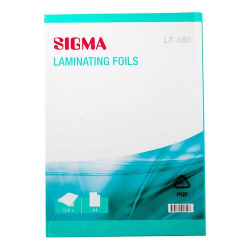 Пленка для ламинирования Sigma бесцветная 3 слоя А4 80 мкм 100 шт